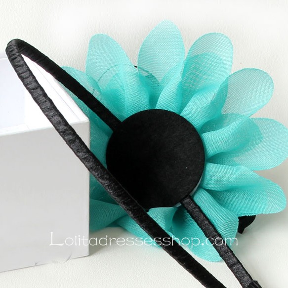 Lolita Headdress Retro Green Chiffon Rose Flower Headband