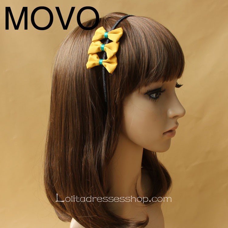 Lolita Headdress Yellow Retro Bow Headband