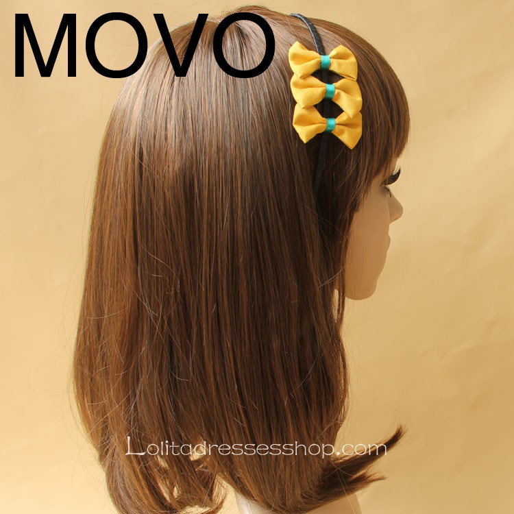 Lolita Headdress Yellow Retro Bow Headband