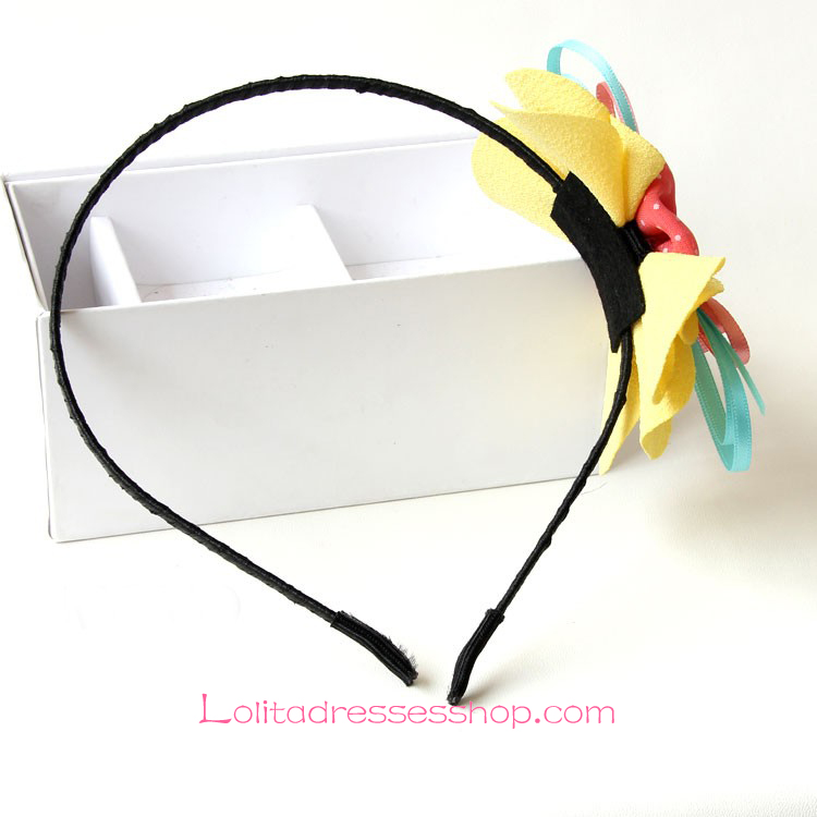 Lolita Headdress Yellow Sweet Bow Headband