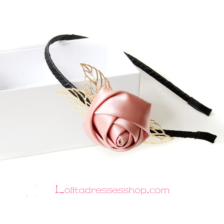 Lolita Headdress Sweet Pink Rose Headband