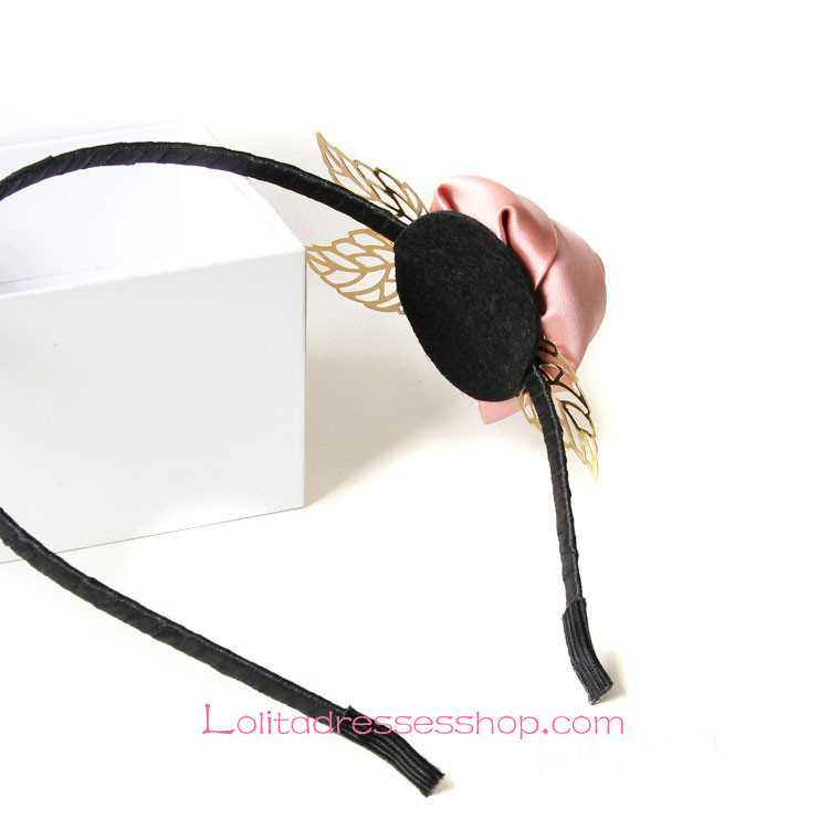 Lolita Headdress Sweet Pink Rose Headband