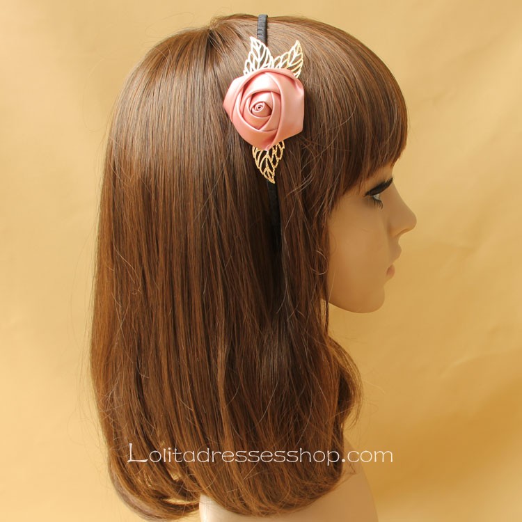 Lolita Headdress Sweet Pink Rose Headband