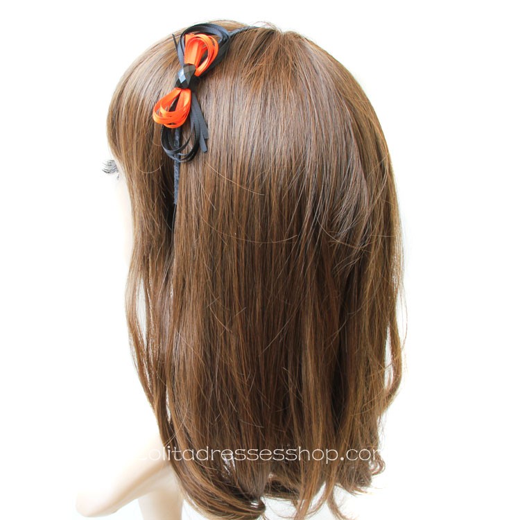 Lolita Headdress Orange Black Mixed Colors Bow Headband