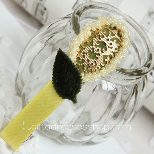 Lolita Headdress Small Fresh Leaves Beaded Fashion Barrette