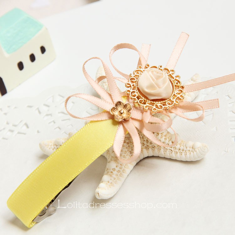 Lolita Headdress Small Fresh Flower Ribbon Candy Color Fashion Barrette