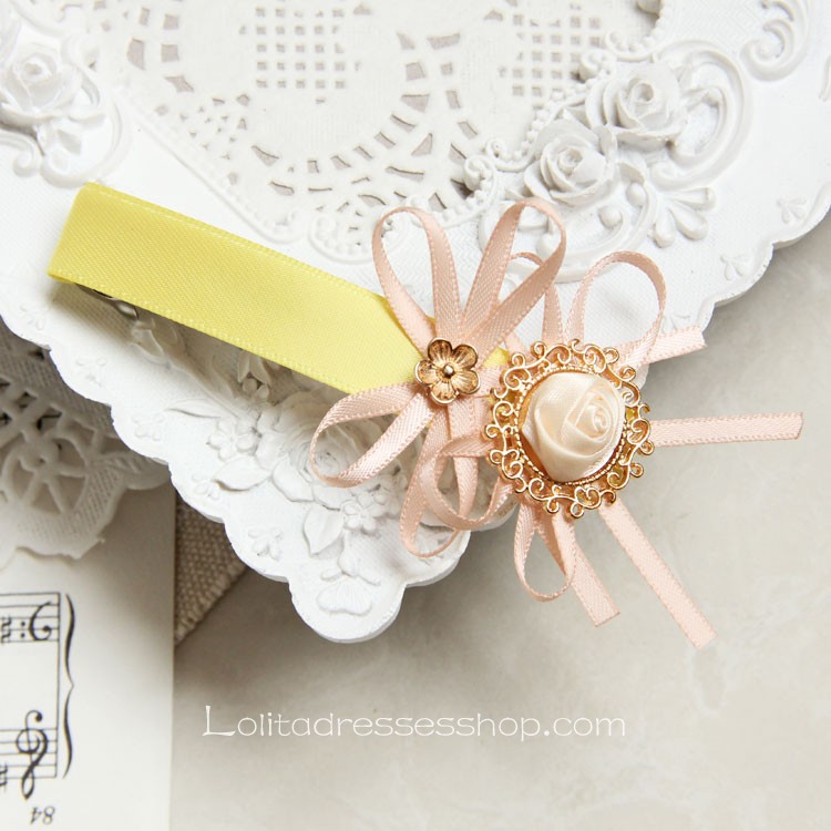 Lolita Headdress Small Fresh Flower Ribbon Candy Color Fashion Barrette