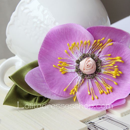 Lolita Headdress Sweet Butterfly Flower Ball Head Barrette