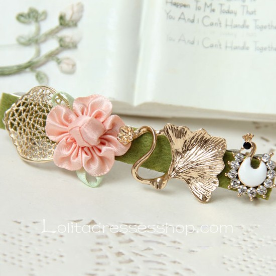 Lolita Headdress Leaf Flower Swan Fashion Barrette