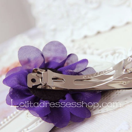 Lolita Headdress Purple Flowers Sweet Lady Barrette