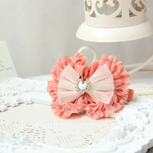 Lolita Headdress Cute Pink Bow Swan Barrette