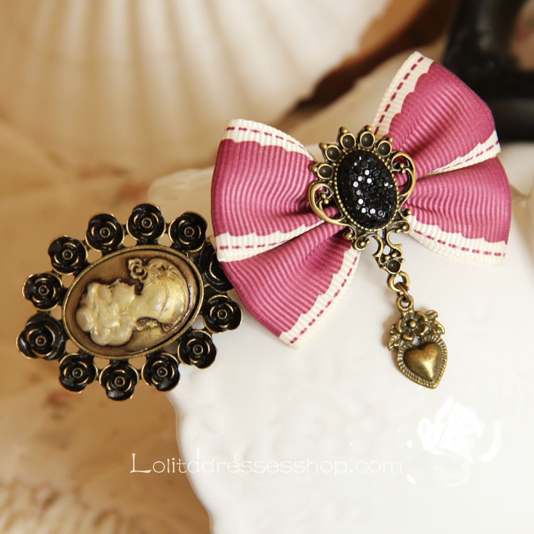 Lolita Headdress Love Purple Gem Beauty Head Bowknot Barrette