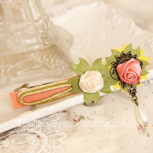 Lolita Headdress Small Fresh Pearl Flowers Barrette