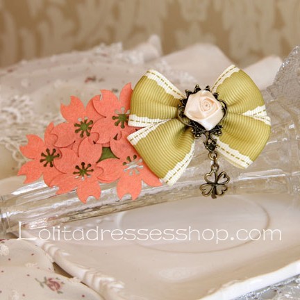 Lolita Headdress Sweet Cherry Bow Clover Barrette