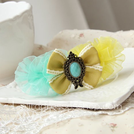 Lolita Headdress Bohemian Fashion Cream-colored Bow Barrette