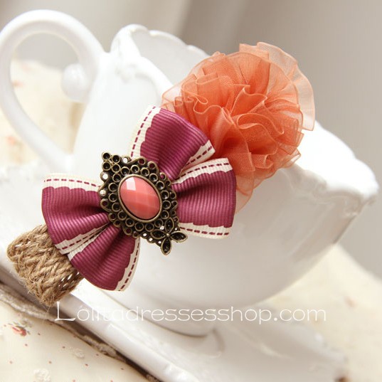 Lolita Headdress Princess Pink Purple Bow Barrette