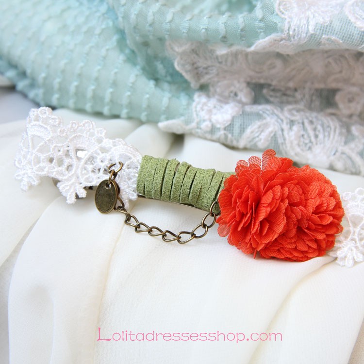 Lolita Headdress Forest Sweet Lace Flowers Barrette