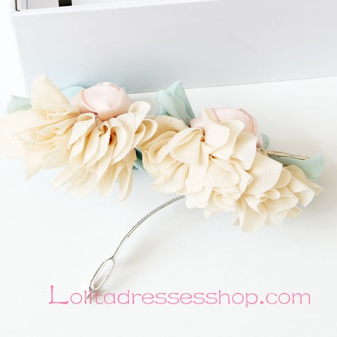 Lolita Headdress Chiffon Small Fresh Rose Barrette