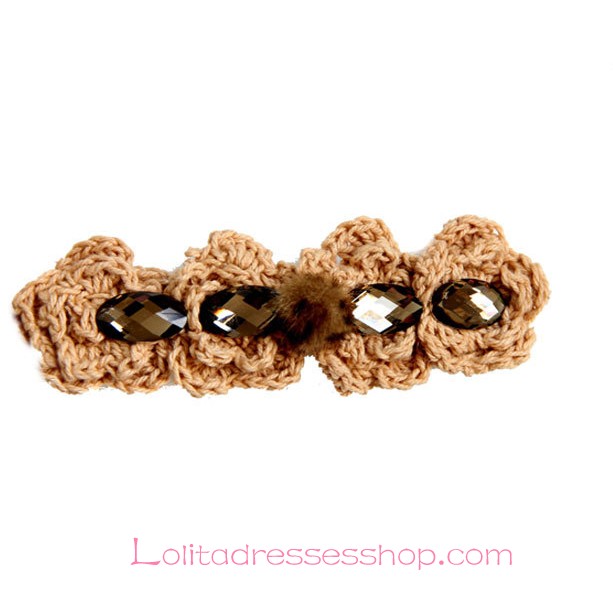 Lolita Headdress Sen Department Retro Flower Diamond Barrette