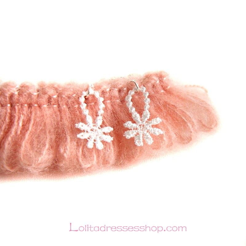 Lolita Headdress Sweet Pink Lady Wool Barrette