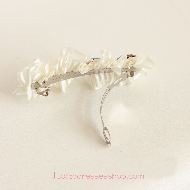 Lolita Headdress White Lace Ddiamond Ladies Barrette