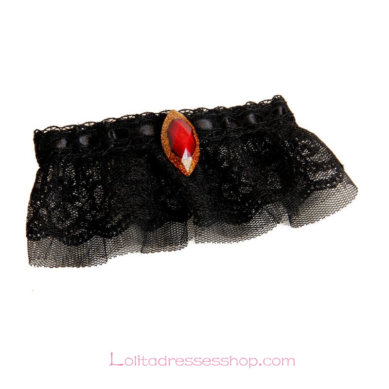 Lolita Headdress Gothic Style Black Lace Vampire Barrette