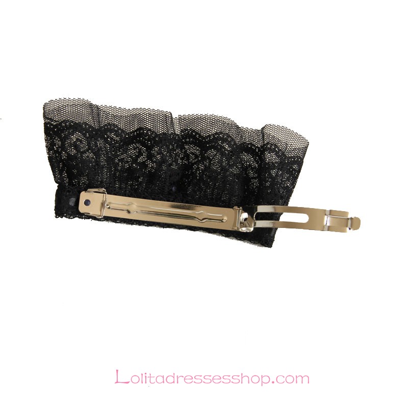 Lolita Headdress Gothic Style Black Lace Vampire Barrette