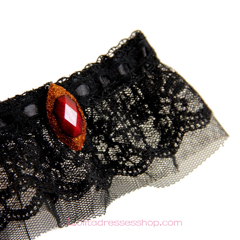 Lolita Headdress Gothic Style Black Lace Vampire Barrette