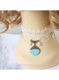 Lolita Small Fresh White Lace Pearl Bridal Wedding Dress Necklace