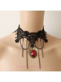 Lolita Gothic Style Lace Nightclub Bar Fashion Gemstone Necklace