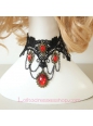 Lolita Retro Gem Tassel Lace Vampire Necklace