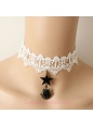 Lolita Punk White Star Lace Diamond Necklace