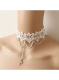 Lolita White Lace Crucifix Christmas Fashion Nightclubs Queen Necklace