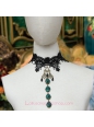 Lolita Black Lace Wedding Dress Fashion Rose Necklace