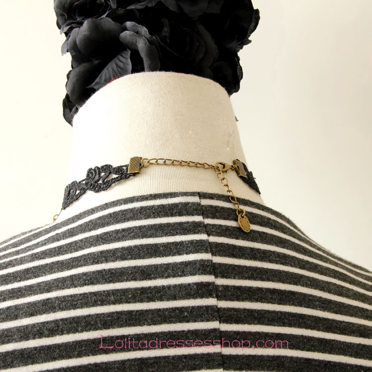 Lolita Lady Clavicle Black Lace Bride Necklace