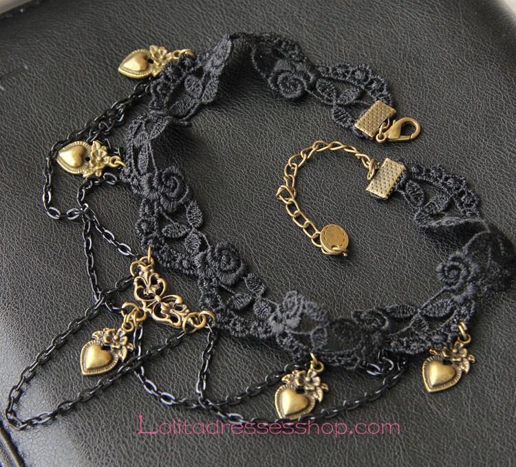 Lolita Lady Clavicle Black Lace Bride Necklace