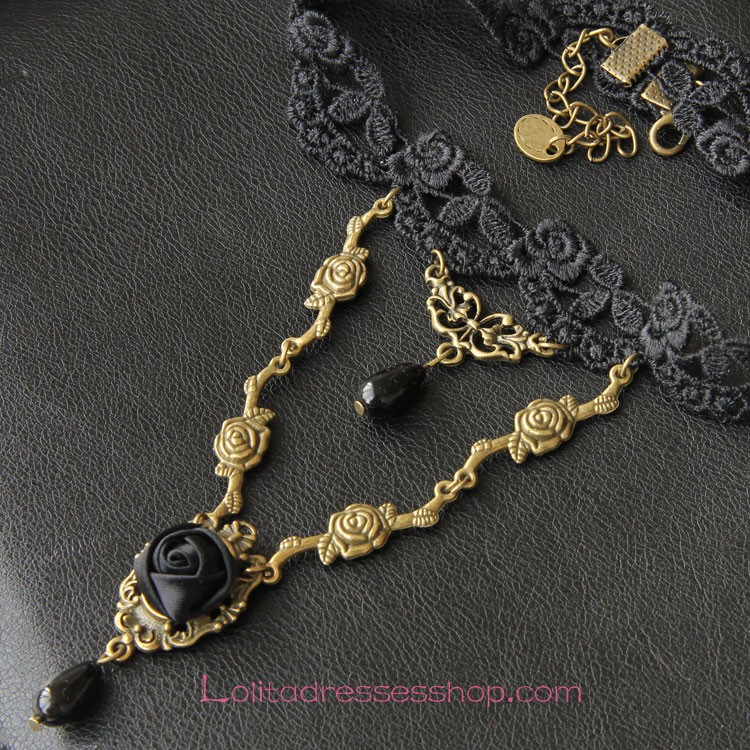 Lolita Gothic Black Hostess Arena Wedding Necklace