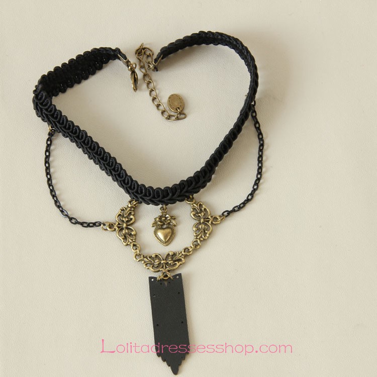 Lolita Vintage Black Gothic Lace Necklace