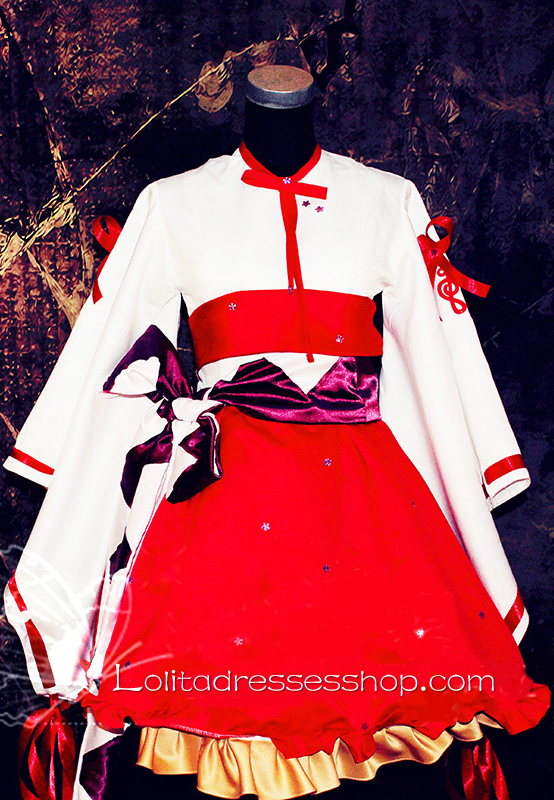 Lolita Diva White Red Sweet Bow Kimono