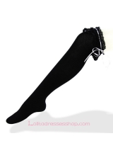 Lovely Slim Black Lace Black Lolita Knee Stockings