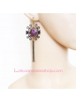 Lolita Goblin Tribe Purple Rose Retro Archaize Earring