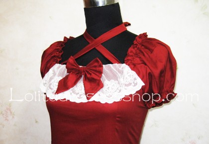 Beautiful Wine Red Retro Palace Lace Princess Classic Lolita Dress