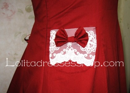 Beautiful Wine Red Retro Palace Lace Princess Classic Lolita Dress