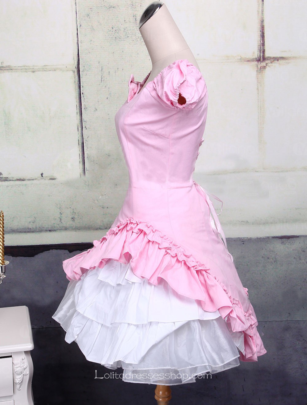 Pink Sweetheart Short Sleeves Ruffles Classic Lolita Dress