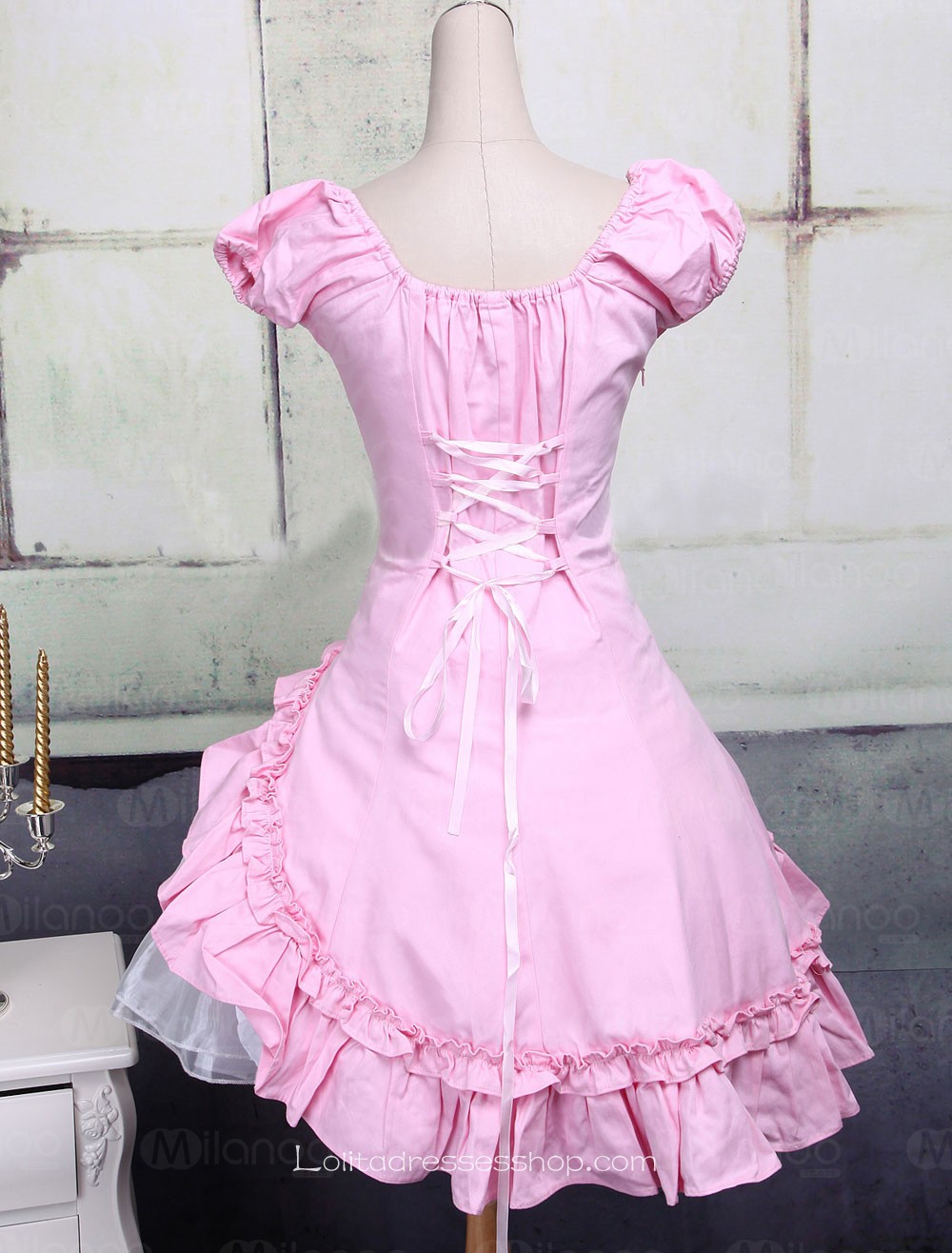 Pink Sweetheart Short Sleeves Ruffles Classic Lolita Dress