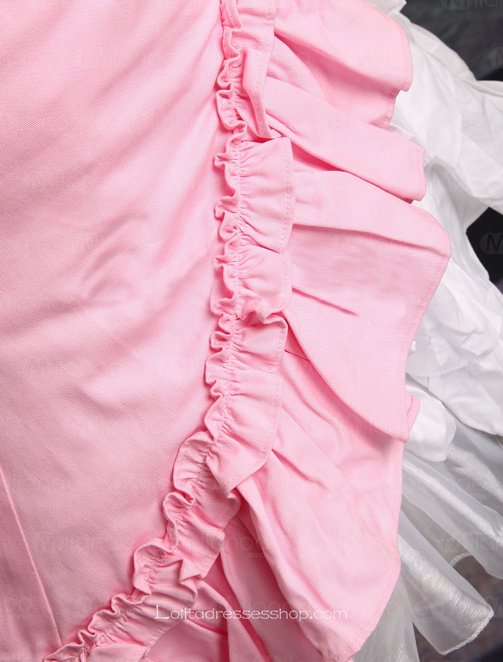 Pink Sweetheart Short Sleeves Ruffles Classic Lolita Dress