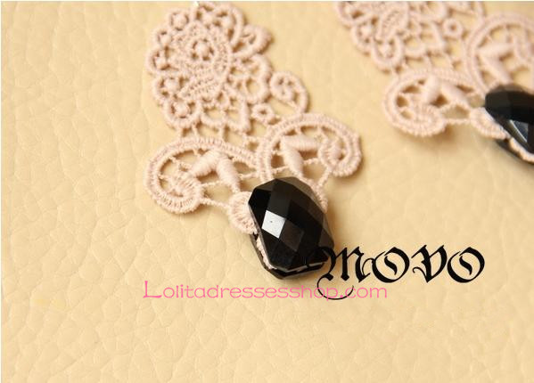 Lolita Milk Coffee Lace Retro Gem Earring