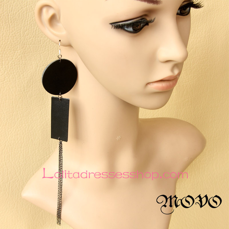 Lolita Geometric Pattern Long Tassels Nightclub Earring