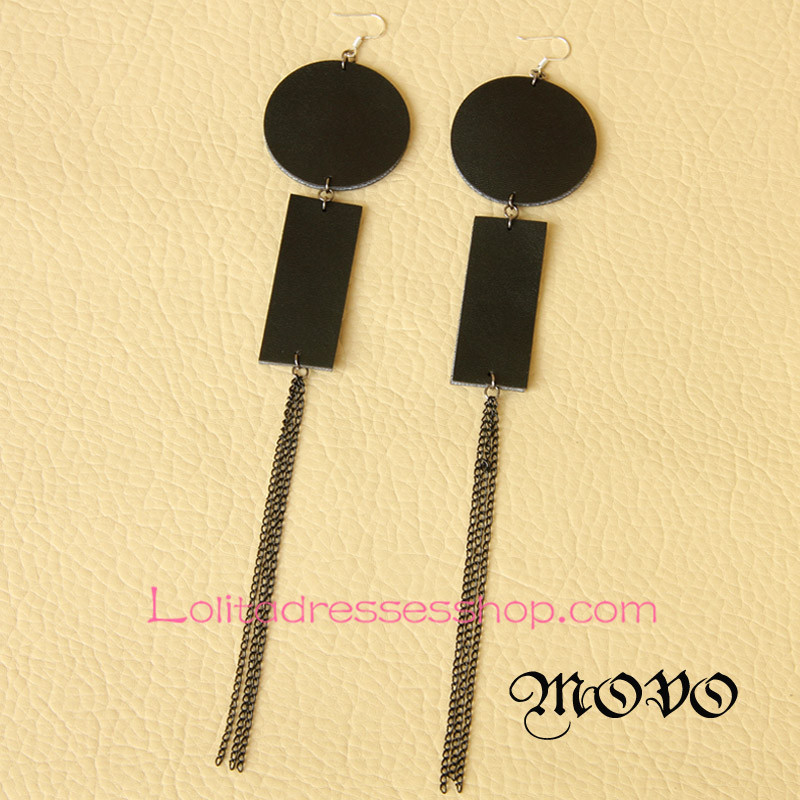 Lolita Geometric Pattern Long Tassels Nightclub Earring