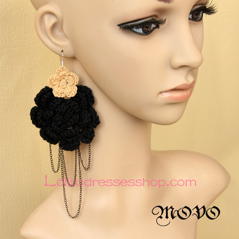 Lolita Generous Fashion Flower Tassels Nightclub Earring